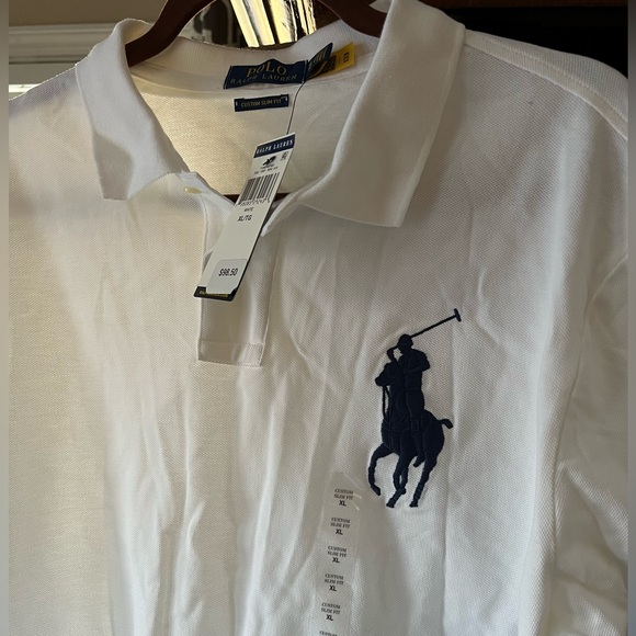 Ralph Lauren Big Pony NWT Polo White Mens XL custom Slim Fit! - Picture 3 of 11